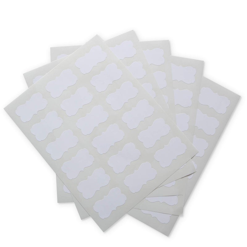 Crinklee Waterproof Essential Oil Labels, 90 Scallops, 2.2x1.3 Inches, Oil Proof, Highly Durable, Strong Glue, for 10ml and Larger Bottles and Rollers - Image 1